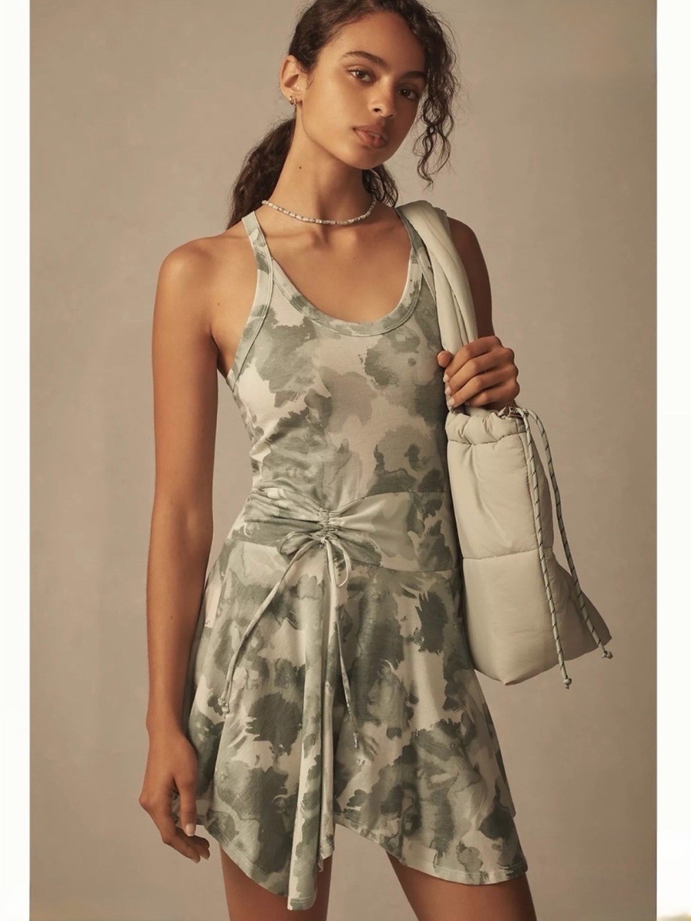 Daily Practice By Anthropologie Half Pipe Mini Dress - Sage Camouflage